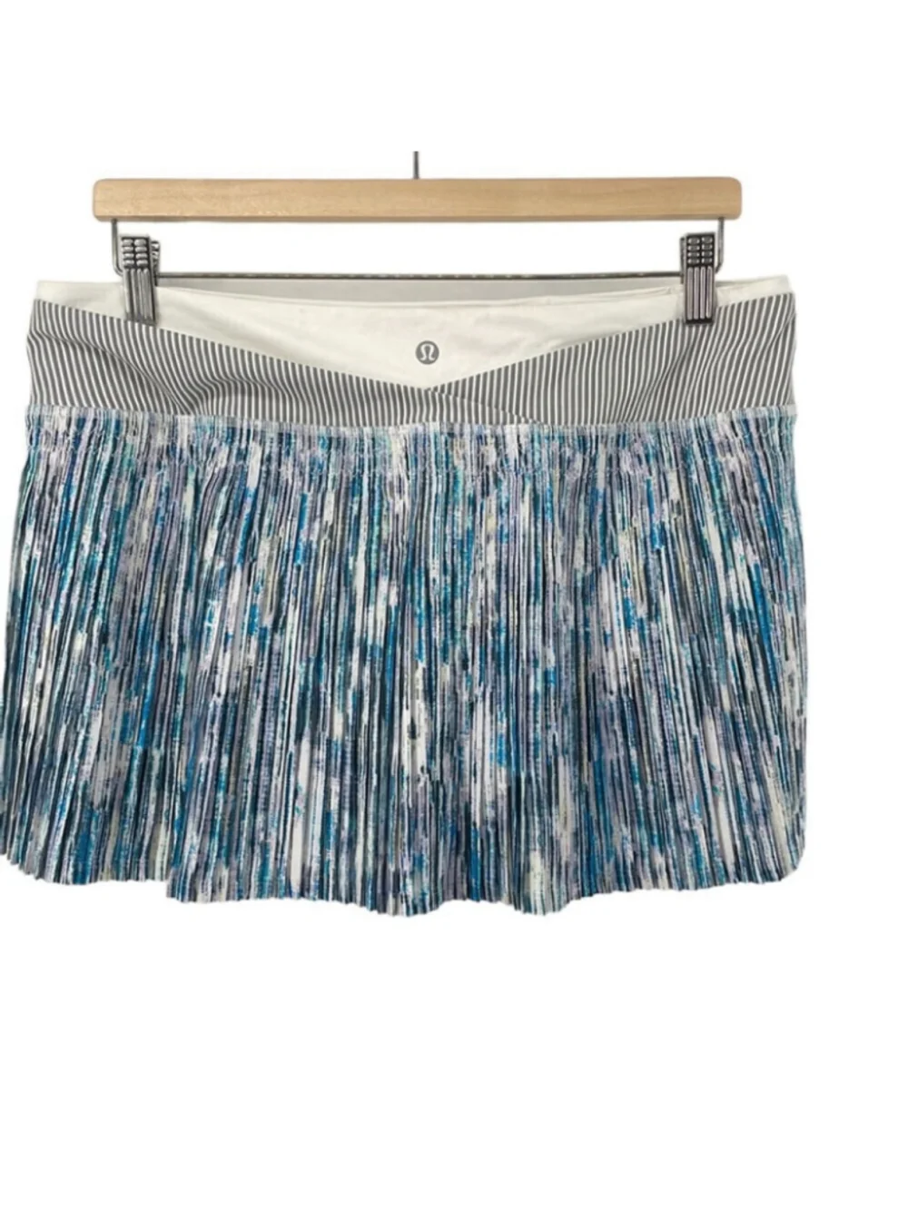 Lululemon Time To Shine Skirt tennis skirt skort Blurry Stripe Battleship sz 10